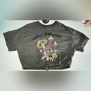 Forever 21 mushroom scrunched crop top